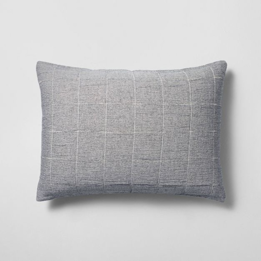 King Matelassé Quilted Pillow Sham Gray - Hearth & Hand™ with Magnolia